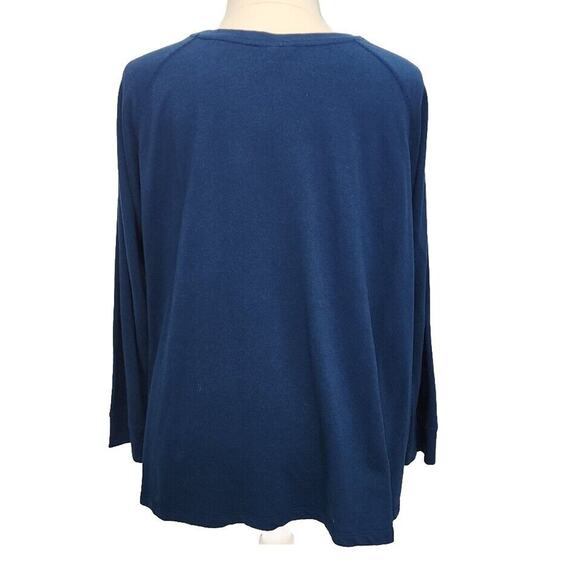 Lane Bryant Blue Long Sleeve Pullover Knit Top With Bling Size 20/24 2X - Picture 3 of 9